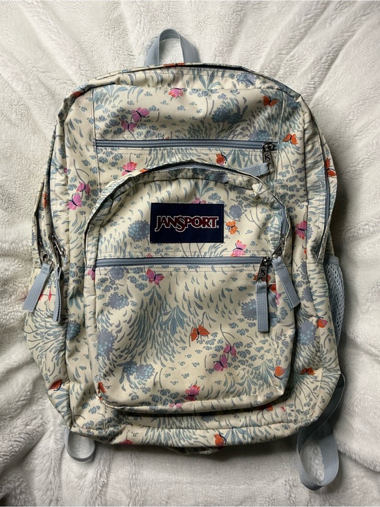 Jansport Handbags - Jansport Cream Floral & Pastel Blue Butterfly Backpack